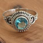 Ασημένιο δαχτυλίδι 925 με ημιπολύτιμο λίθο Blue Topaz